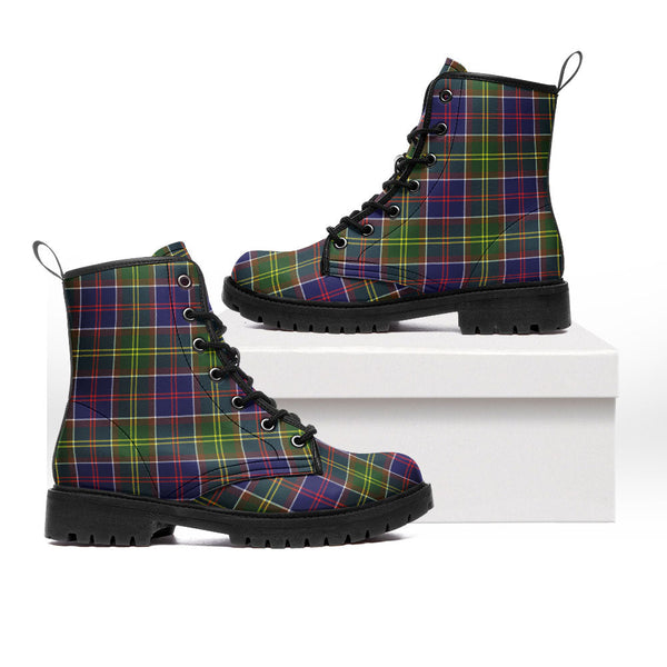 Whitefoord Modern Clan Badge Tartan Leather Boots