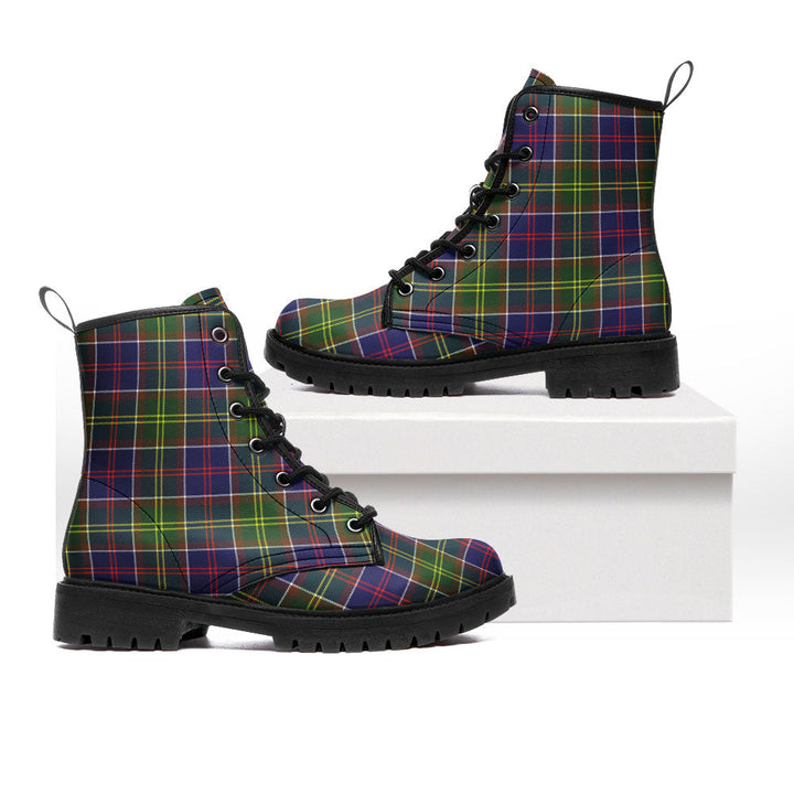 Whitefoord Modern Clan Badge Tartan Leather Boots