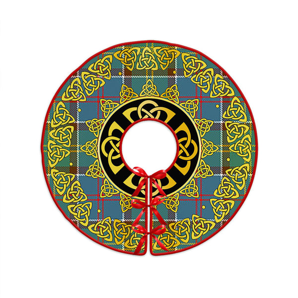 Whitelaw District Clan Badge Tartan Christmas Tree Skirt Golden Celtic Heritage