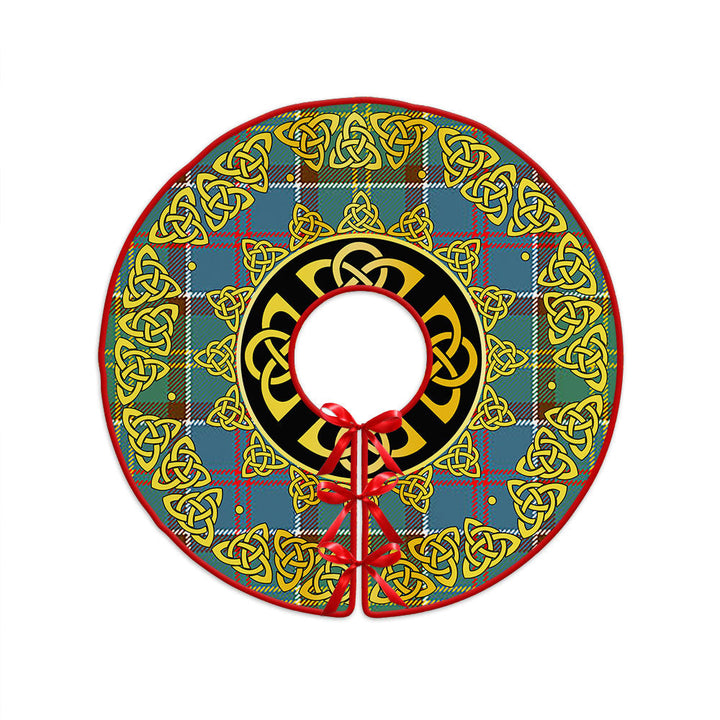Whitelaw District Clan Badge Tartan Christmas Tree Skirt Golden Celtic Heritage