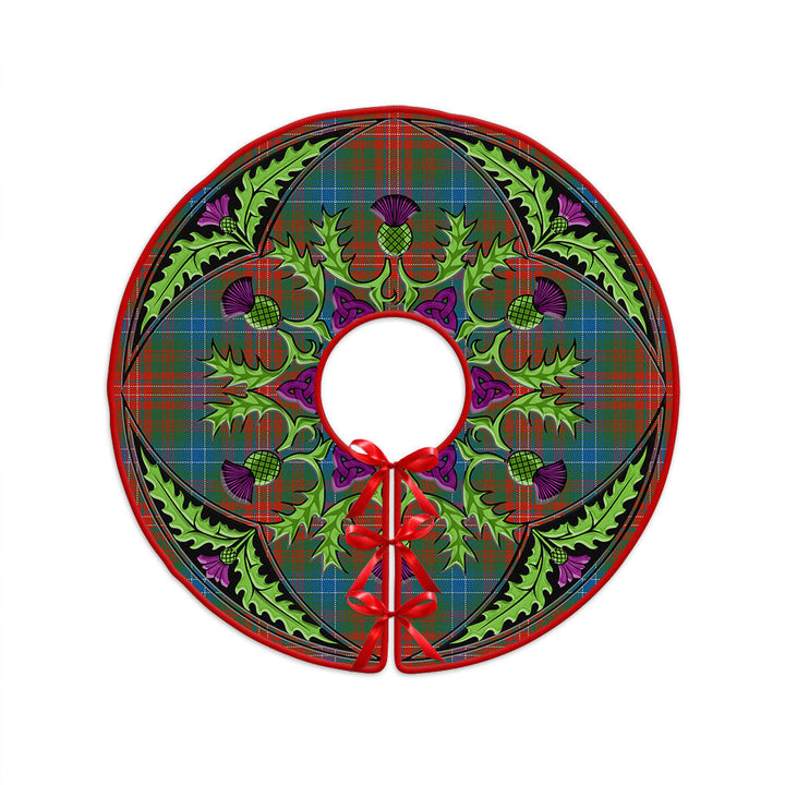 Wilson Ancient Clan Badge Tartan Christmas Tree Skirt Scottish Thistle Design