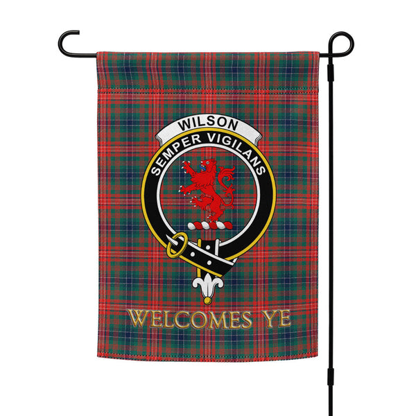 Wilson Modern Clan Badge Tartan Garden Flag