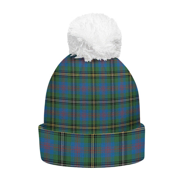 Wood Ancient Clan Badge Tartan Bobble Beanie Hat