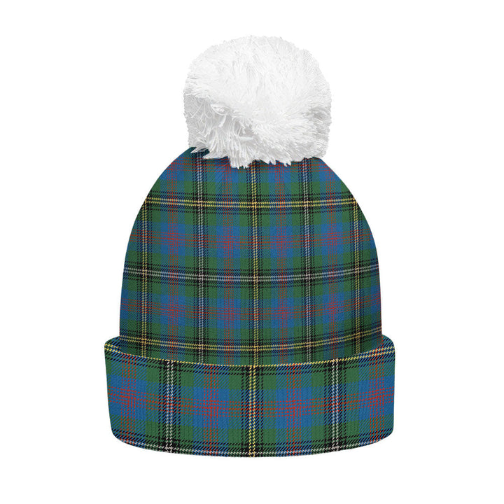 Wood Ancient Clan Badge Tartan Bobble Beanie Hat