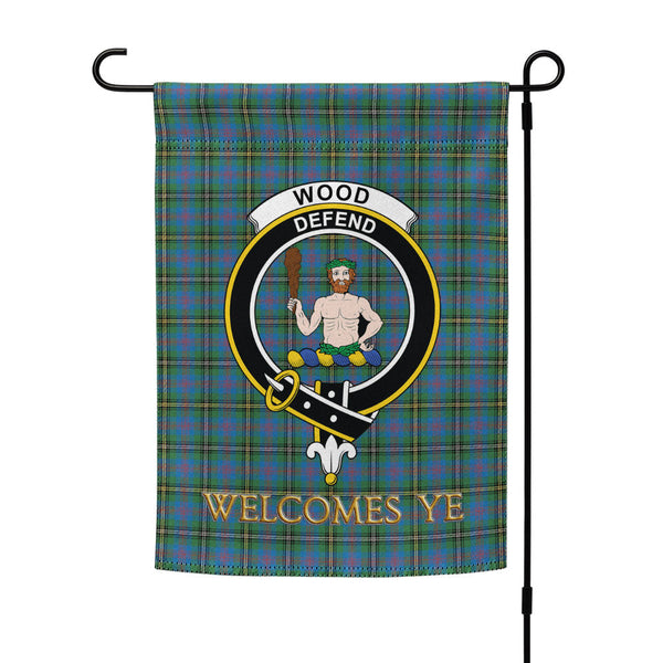 Wood Ancient Clan Badge Tartan Garden Flag