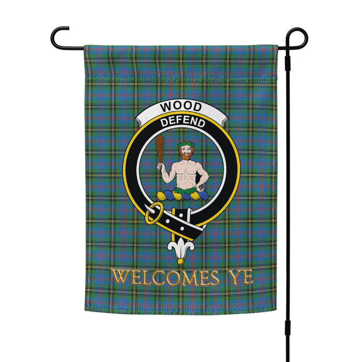 Wood Ancient Clan Badge Tartan Garden Flag
