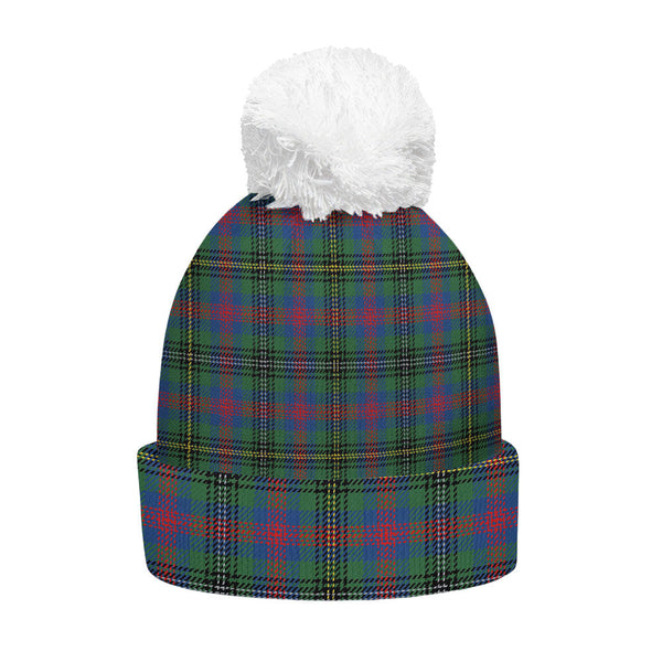 Wood Modern Clan Badge Tartan Bobble Beanie Hat