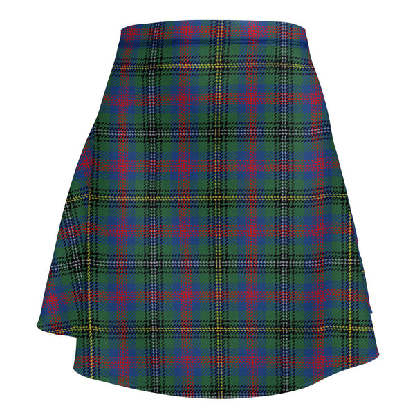 Wood Modern Clan Badge Tartan Flared Skirt