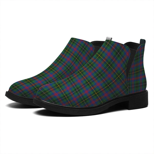 Wood Modern Tartan Flat Ankle Boots