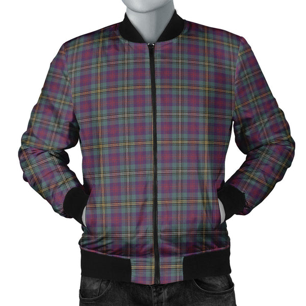 Wood Weathered Clan Badge Tartan Bomber Jacket