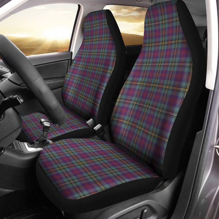 Wood Weathered Clan Badge Tartan Car Seat Covers