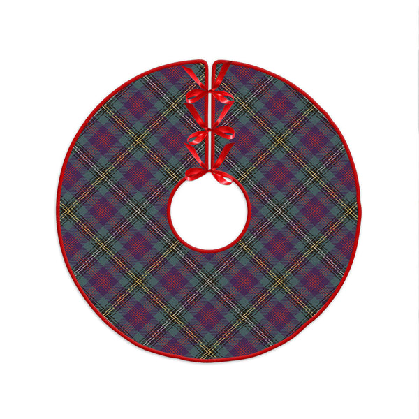Wood Weathered Clan Badge Tartan Christmas Tree Skirt