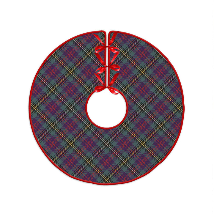 Wood Weathered Clan Badge Tartan Christmas Tree Skirt