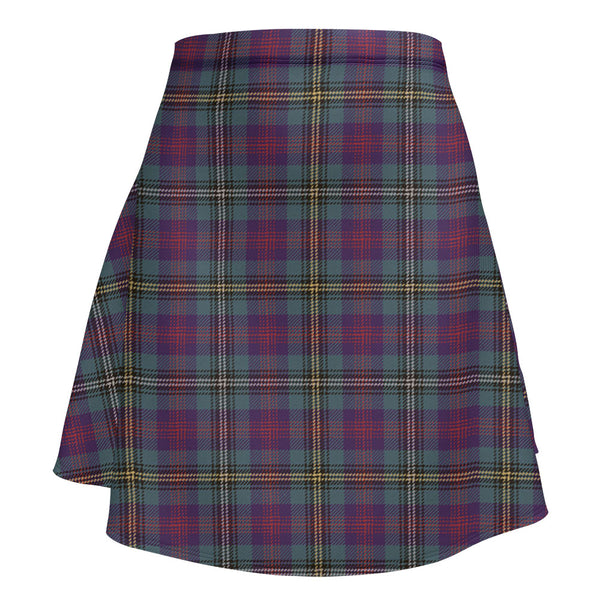 Wood Weathered Clan Badge Tartan Flared Skirt