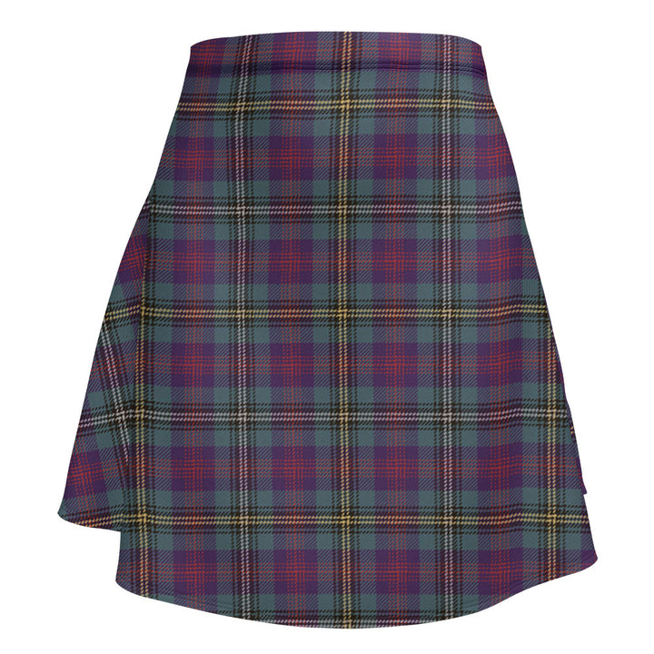 Wood Weathered Clan Badge Tartan Flared Skirt