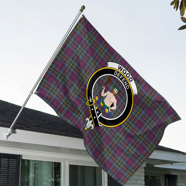 Wood Weathered Clan Badge Tartan House Flag