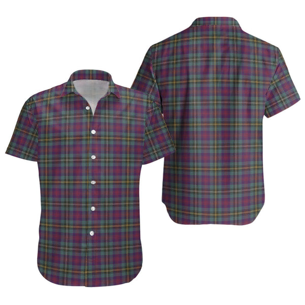 Wood Weathered Clan Badge Tartan Short Sleeve Shirt
