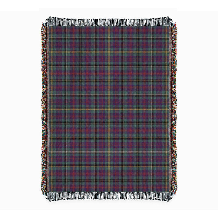 Wood Weathered Clan Badge Tartan Woven Blanket