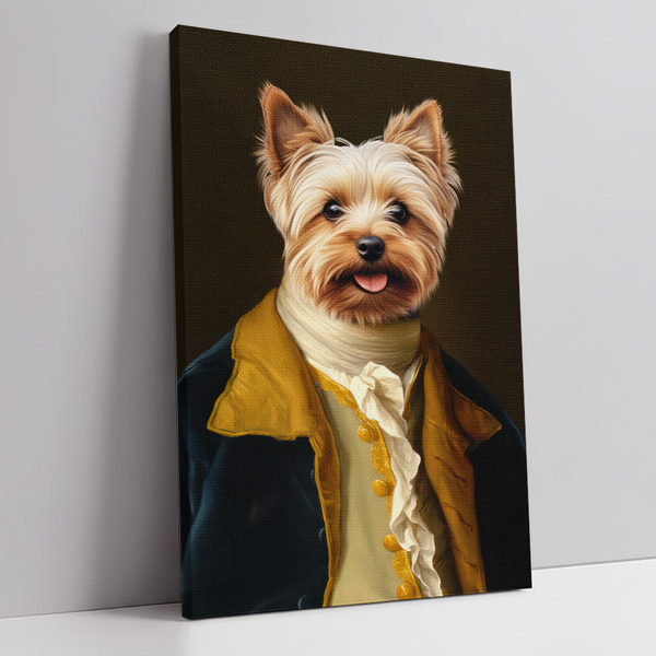 Yorkie noble custom portrait canvas created from customer photo