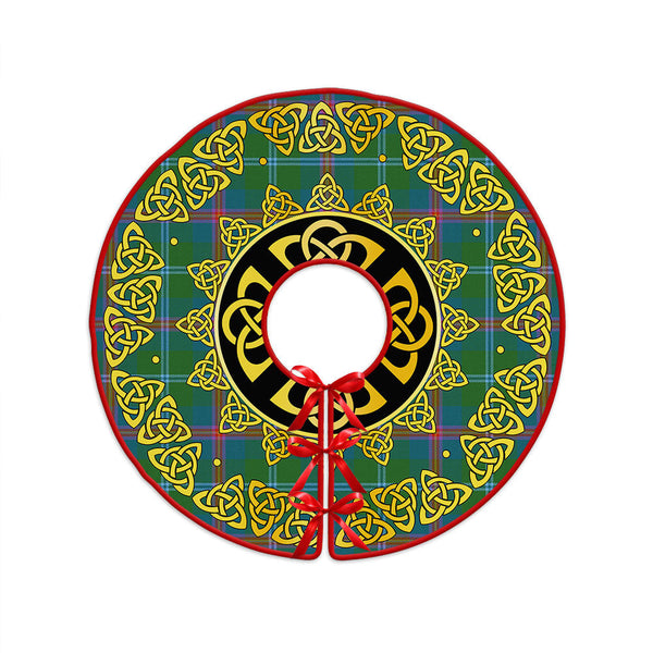 Young Ancient Clan Badge Tartan Christmas Tree Skirt Golden Celtic Heritage