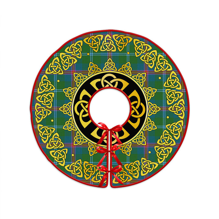 Young Ancient Clan Badge Tartan Christmas Tree Skirt Golden Celtic Heritage