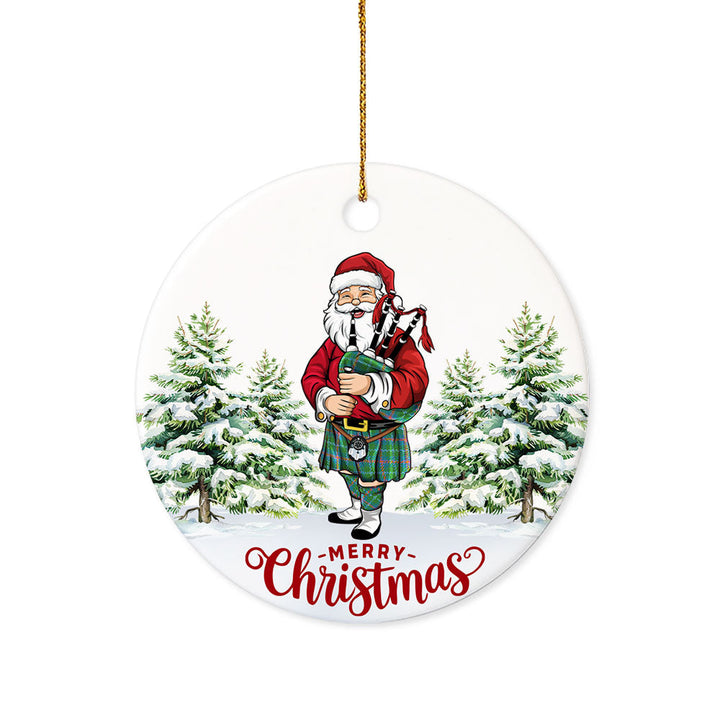 Young Ancient Tartan Ceramic Ornament Santa