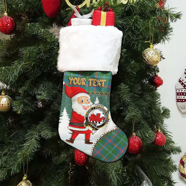 Young Ancient Clan Badge Tartan Christmas Stocking Holiday Blessings Merry Christmas Joy