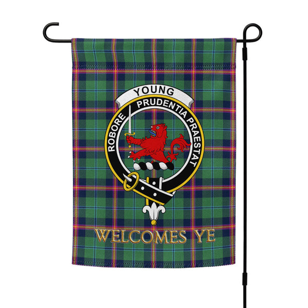 Young Modern Clan Badge Tartan Garden Flag