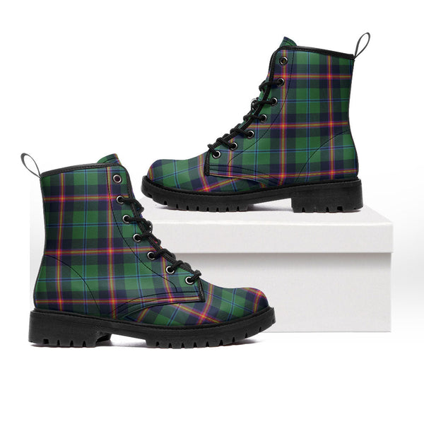 Young Modern Clan Badge Tartan Leather Boots