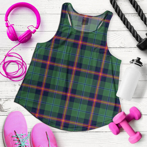 Young Modern Clan Badge Tartan Women Racerback Tank Top