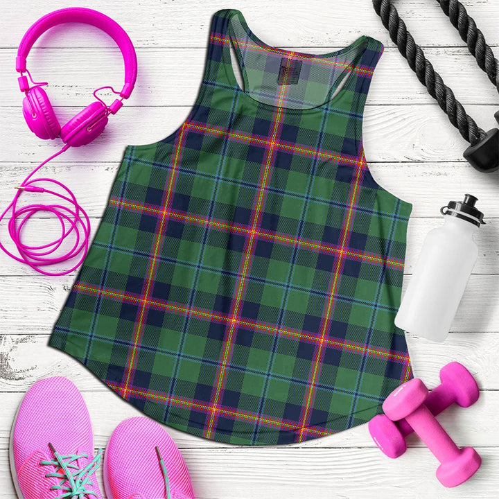 Young Modern Clan Badge Tartan Women Racerback Tank Top