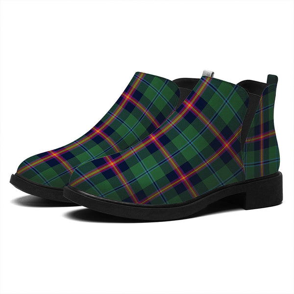 Young Modern Tartan Flat Ankle Boots