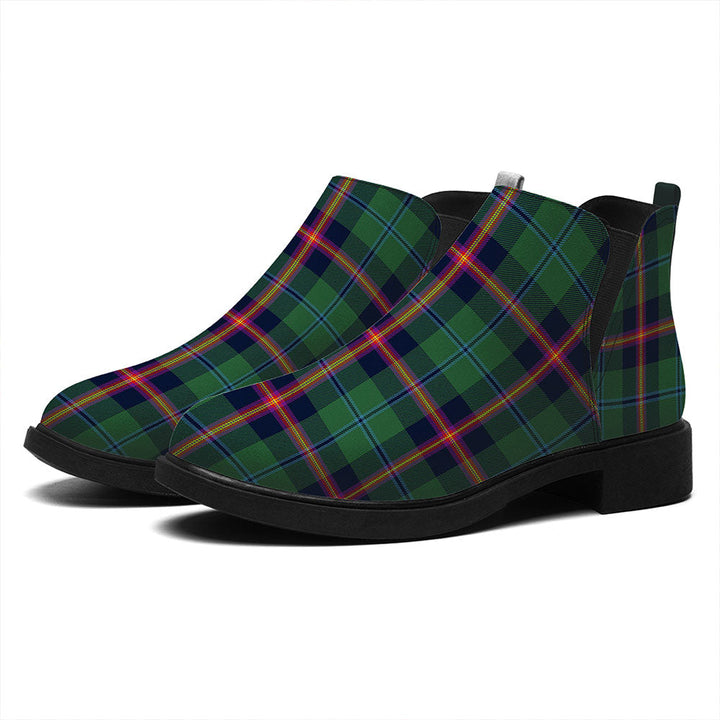 Young Modern Tartan Flat Ankle Boots