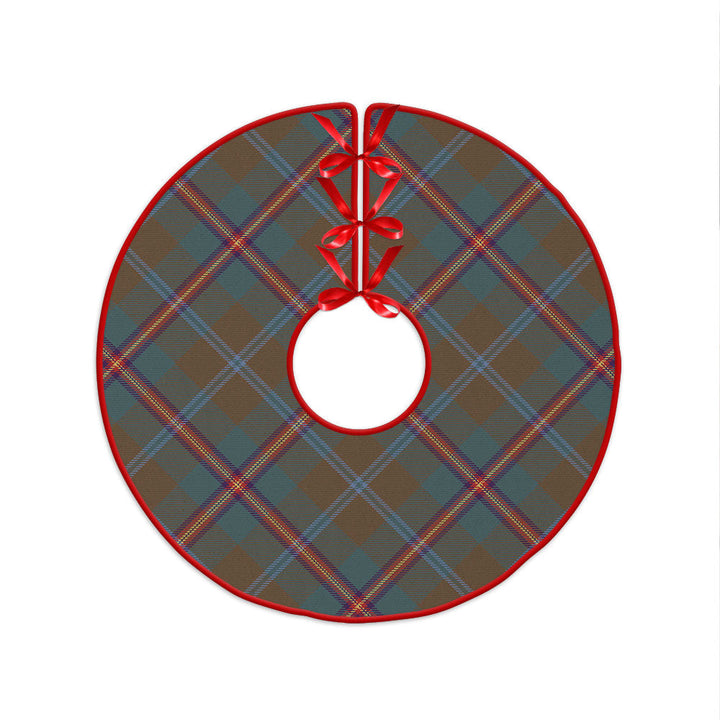 Young Weathered Clan Badge Tartan Christmas Tree Skirt