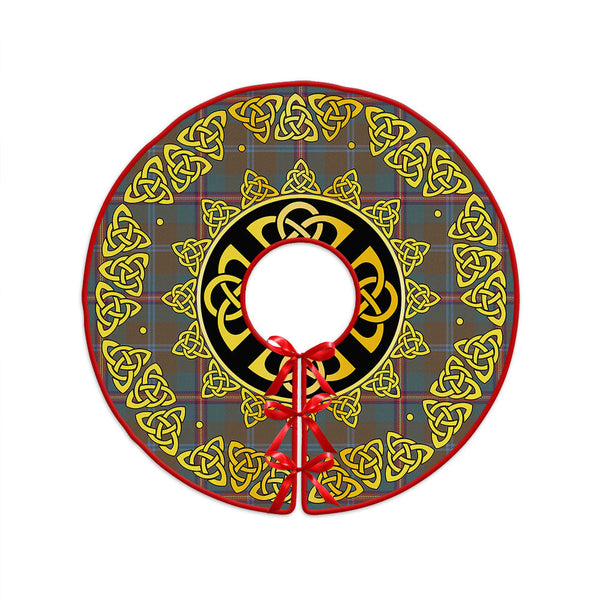 Young Weathered Clan Badge Tartan Christmas Tree Skirt Golden Celtic Heritage