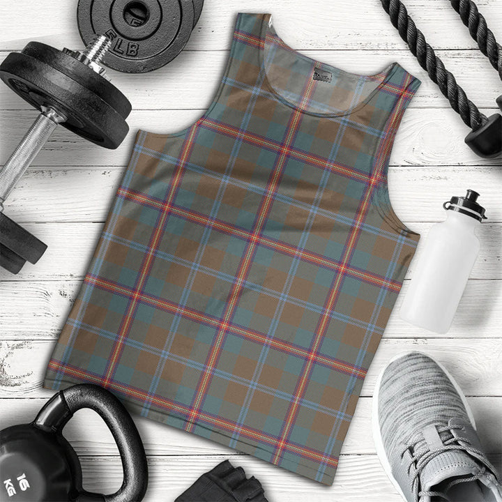 Young Weathered Clan Badge Tartan Men Tank Top
