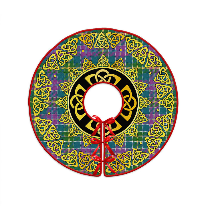 Yule Ancient Clan Badge Tartan Christmas Tree Skirt Golden Celtic Heritage