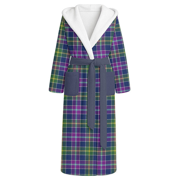 Yule Modern Clan Badge Tartan Flannel Hooded Bathrobe
