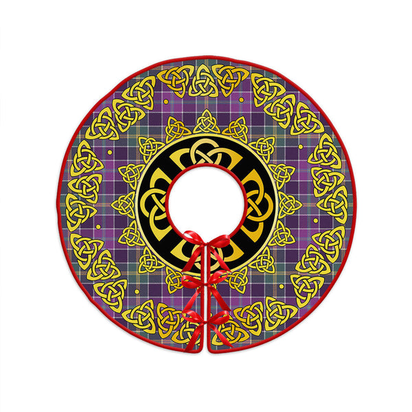 Yule Weathered Clan Badge Tartan Christmas Tree Skirt Golden Celtic Heritage