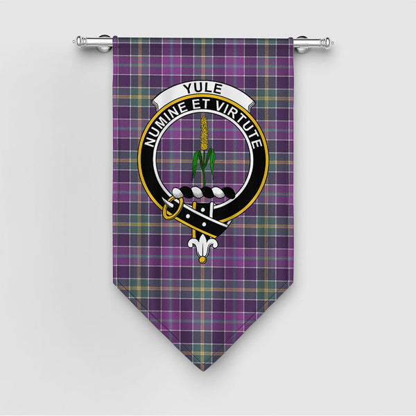 Yule Weathered Clan Badge Tartan Gonfalon