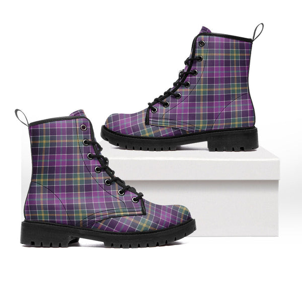 Yule Weathered Clan Badge Tartan Leather Boots