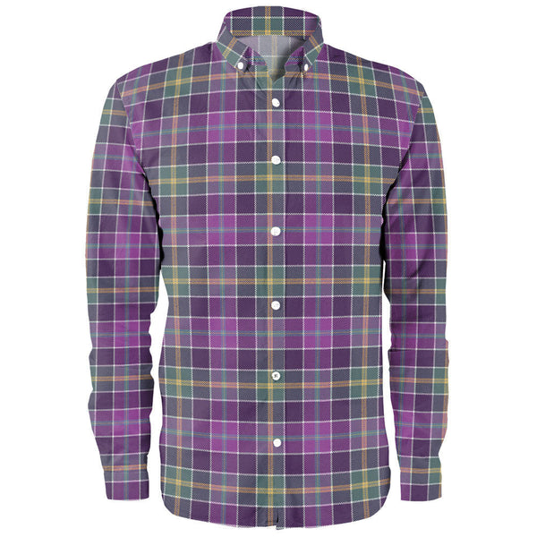 Yule Weathered Clan Badge Tartan Long Sleeve Shirt
