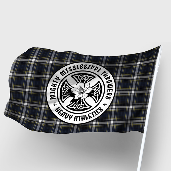 Wood Modern Classic Crest House Flag