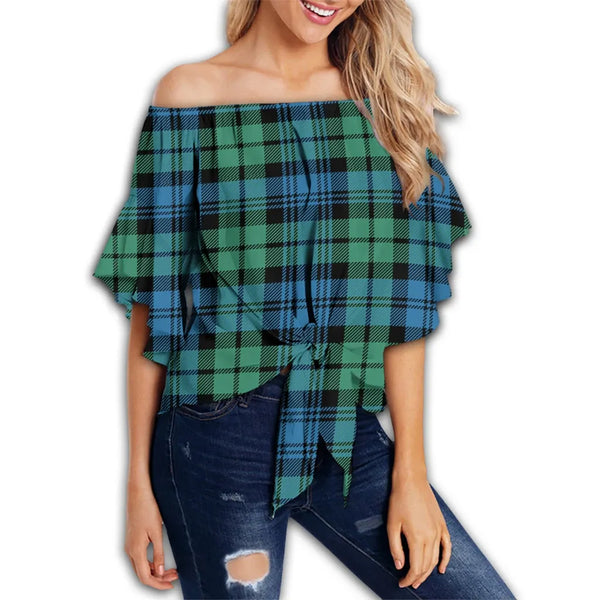 Campbell Ancient 01 Tartan Classic Off Shoulder Waist Wrap Top