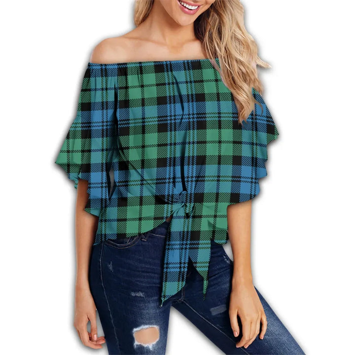 Campbell Ancient 01 Tartan Classic Off Shoulder Waist Wrap Top
