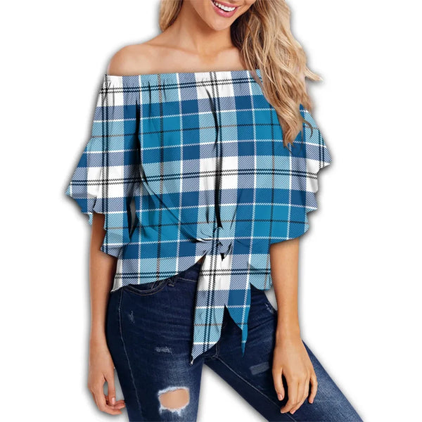 Roberton Tartan Classic Off Shoulder Waist Wrap Top