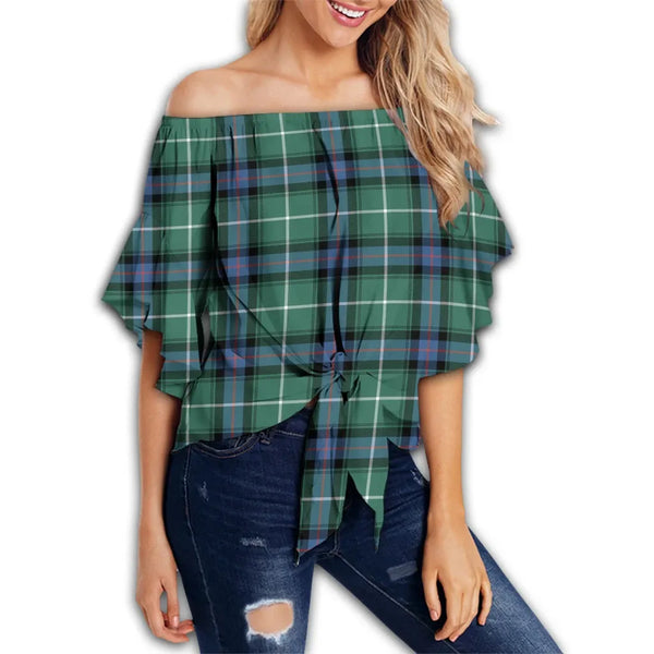 MacDonald of the Isles Hunting Ancient Tartan Classic Off Shoulder Waist Wrap Top