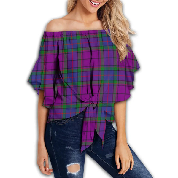Wardlaw Modern Tartan Classic Off Shoulder Waist Wrap Top