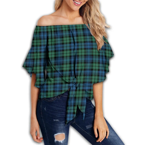 Campbell Ancient 02 Tartan Classic Off Shoulder Waist Wrap Top