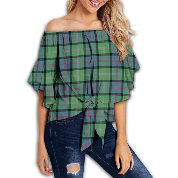 MacThomas Ancient Tartan Classic Off Shoulder Waist Wrap Top